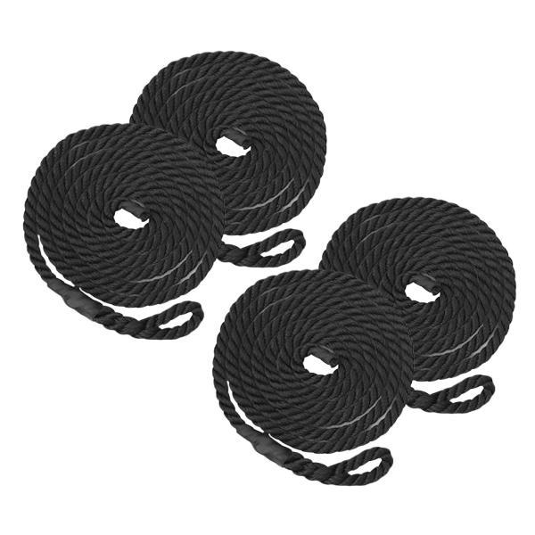 4 個バンパーフェンダーラインダブル編組強力な 2 メートル手漕ぎボートポンツーンブラック