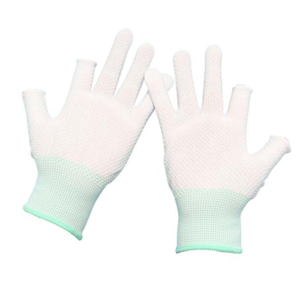 作業手袋 快適なナイロン キャンプ手袋 農業工場 ハイキング用 ホワイト 2本指