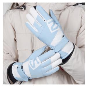 防寒防水防風手袋 厚手の手袋 タッチスクリーン手袋 冬の手袋 女性手袋 スキー手袋 スポーツ手袋 ブルーホワイト｜stk-shop