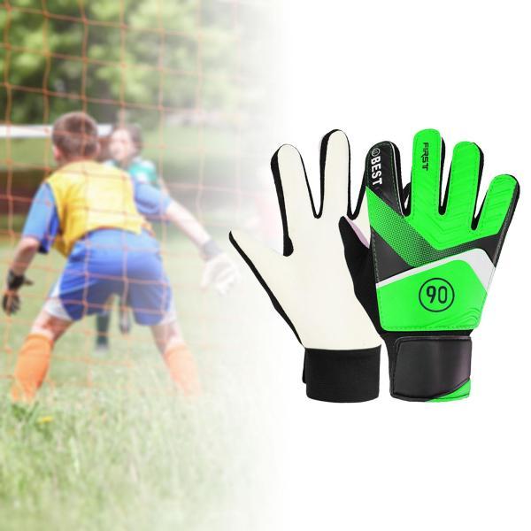 キッズゴールキーパーグローブサッカーグローブ滑り止め通気性サッカーゴールキーパーグローブグリーン