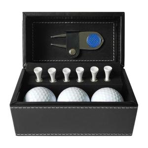 ゴルフボールとティーのギフトセット お父さんへのプレゼント ゴルフティー6本 男性 女性 ゴルフコース ブルー ディボットツール｜stk-shop