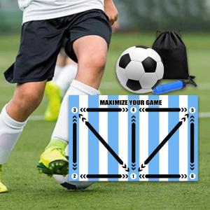 サッカー  トレーニング マット 折りたたみ式 サッカー マット 屋内 屋外 家庭用 ボール付き ブルー ホワイト
