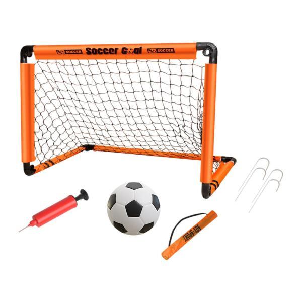 サッカーゴール 子供用 グランドネイル付き コンパクト 子供のおもちゃ 庭用 スポーツ オレンジ 1...