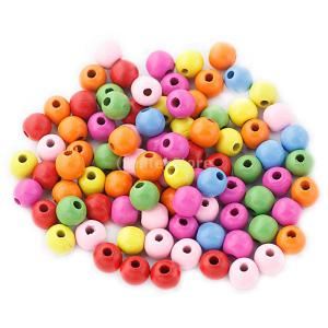 ウッドビーズ ウッド ビーズ 木製 カラフル 丸い 600個セット 約8mm 