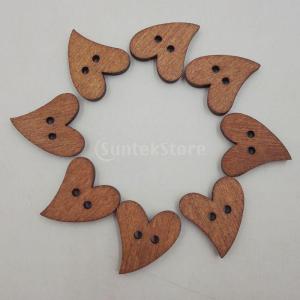 約100pcs 木製 ボタン DIY クラフト コーヒー スクラップブッキング 縫製 工芸品