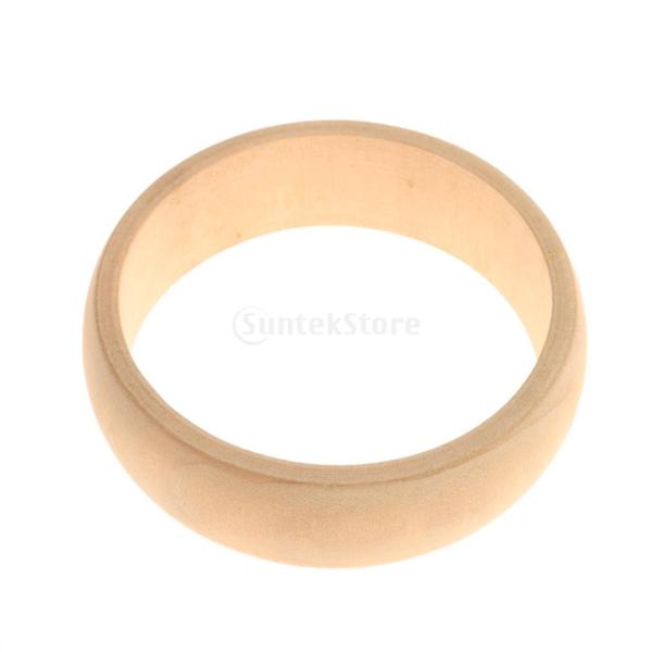 ウッド DIY 未塗装 ジュエリー作り 22mm 彫刻 工芸 絵画 未完成 木製バングル ブレスレッ...