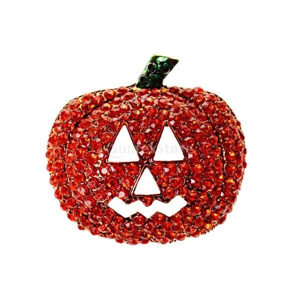 ハロウィーン クリスマス ホットスタイル 美しい水晶 カボチャのブローチピン 宝石類のギフト