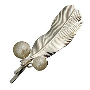 ファッションボヘミアの葉の羽の形のヘアピンクリップアリゲーターボビーピン銀｜stk-shop