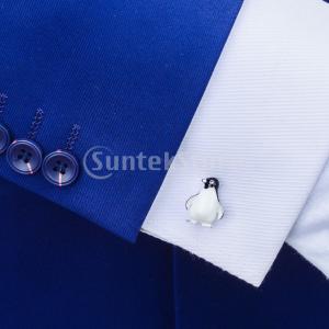 メンズ カフリンク ペンギンのデザイン カフス カフリンクス