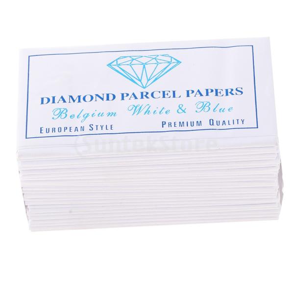25個入りダイヤモンド小包紙青と白の80 x 45mmジュエリー用品