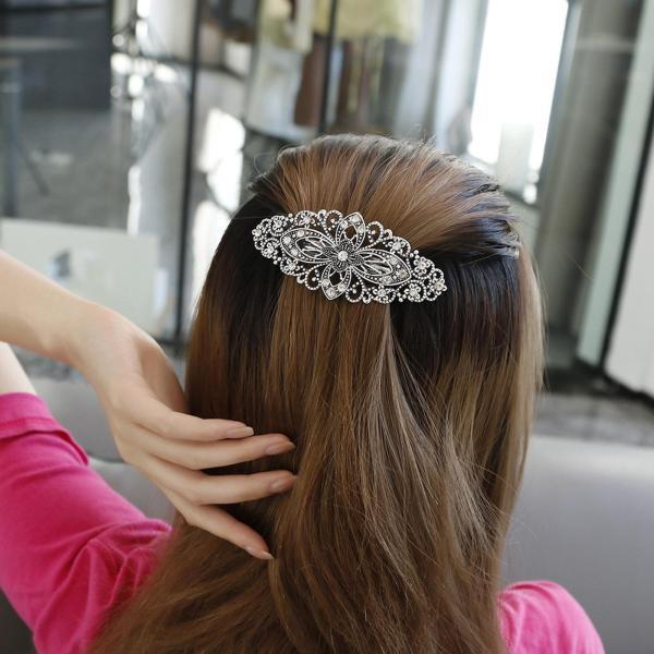 シルバーヘアバレットヴィンテージスタイルクラスプ女性のためのユニークなファッションヘアクリップ