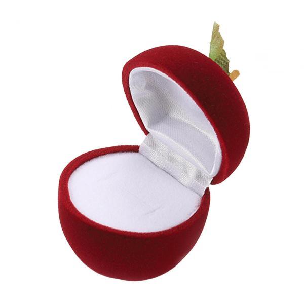 かわいいリングボックス ベルベットジュエリーボックス 結婚式 婚約指輪 バレンタインデー アップルレ...