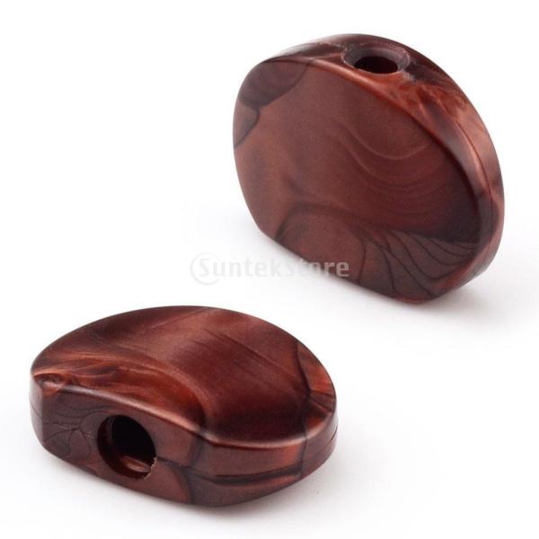 ノーブランド品 6本 楕円形 アクリル ボタン ギター マシンチューナー ペグつまみ コーヒー