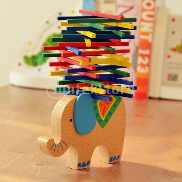 Lovoski バランスビーム かわいい 象のモデル 児童 教育玩具 木製 ギフト 多彩
