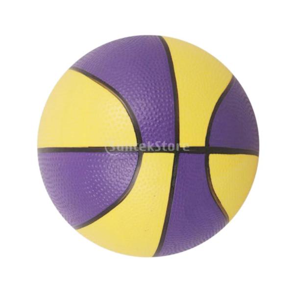 ノーブランド品 屋内 屋外 スポーツ 子供 ミニバスケットボール おもちゃ 紫＆黄色