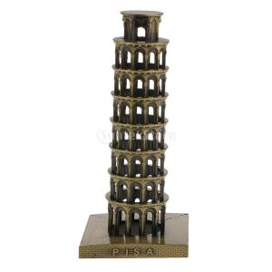 ノーブランド品 15.5CM ピサの斜塔 モデル 家 装飾 金属 工芸品 ギフト