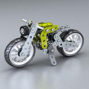 120ピース合金diy組み立てオートバイバイクモデルビルディングブロック3dパズル