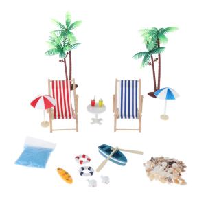 1/12ドールハウス 家具 ビーチ パラソル チェア ツリー