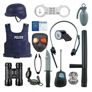 子供キッズ警察-プルーフベストコンパス手錠おもちゃACCsプレイセット