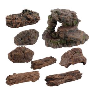 プラスチック製の石の木のトランクフェイクロックモデルジオラマ恐竜アクセサリー｜stk-shop
