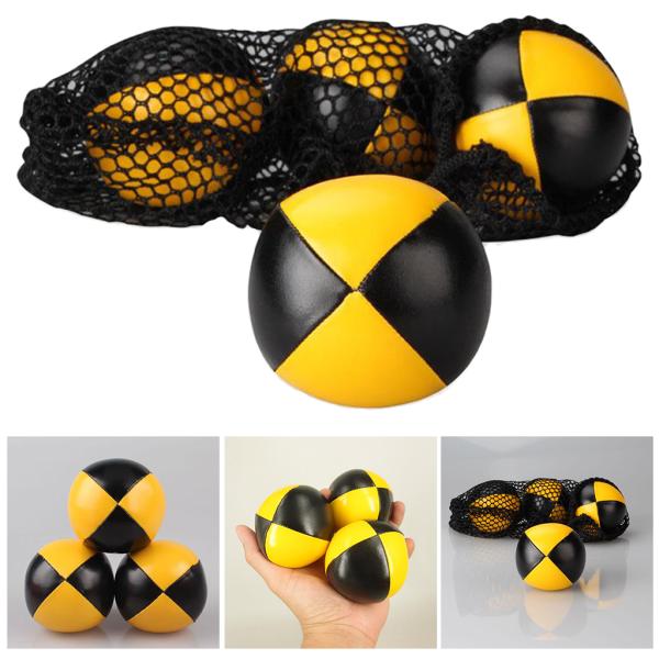 ピエロジャグリングボールトスボールスポーツトレーニングジャグルサーカスおもちゃイエローブラック