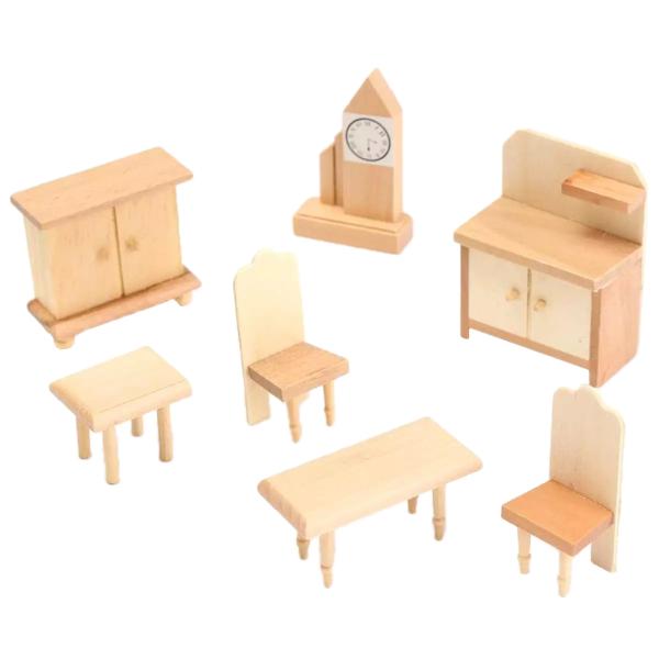 ドールハウス家具セット1/12スケール木製ミニチュア装飾キッチンセット