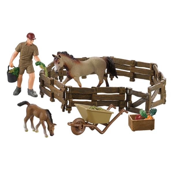 馬の置物動物モデルアクション置物馬小屋シーンおもちゃA