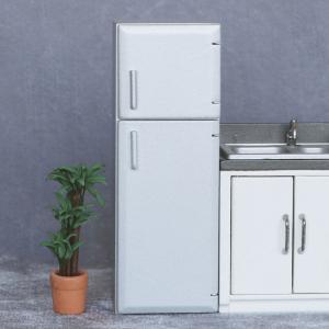 木製 冷蔵庫模型 1:12スケールドールハウス装飾 キッチン家具セット