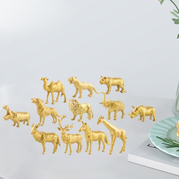 ジャングル動物フィギュアシミュレーションモデルオオカミ鹿プレイセットプレイセットおもちゃ幼児12個