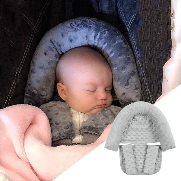 新生児用ヘッドサポート枕幼児用ストラップカバーベビーカーベビーカーグレー