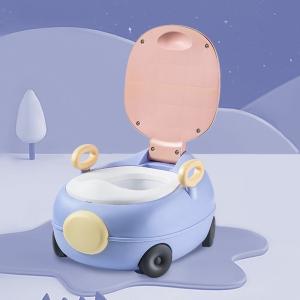 男の子女の子のための楽しい車のトイレトレーニングシート滑り止めバスルームトレーナーの安全性パープルピンク｜stk-shop