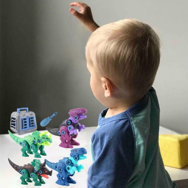 4ピース3D恐竜アセンブリDIYおもちゃ建設工学建物子供のためのプレイセット