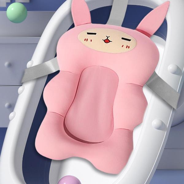 新生児用ポータブルソフトベビーバスシートサポートマット0-6ヶ月ピンク