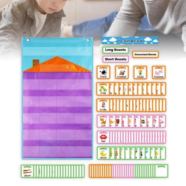 教室を学ぶ子供のための154枚のカードを備えた英語教育ポケットチャート