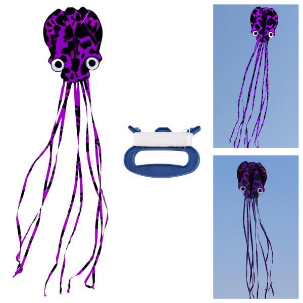 パークビーチパープルブラック用の30Mフライングラインを備えた美しい大型タコソフトカイト