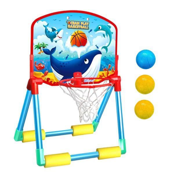 6歳以上の子供向けの3ボールウォーターバスケットボールスタンド付きプールバスケットボールフープ