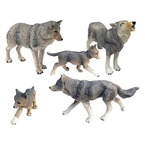 子供の教育装飾のためのオオカミ動物モデルの森のミニチュア生き物