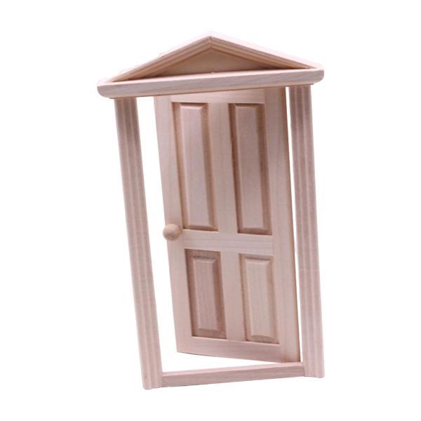 空白のミニ木製ドア モデル家の装飾のおもちゃのおもちゃ絶妙なキッチンの内側にハンドル付き