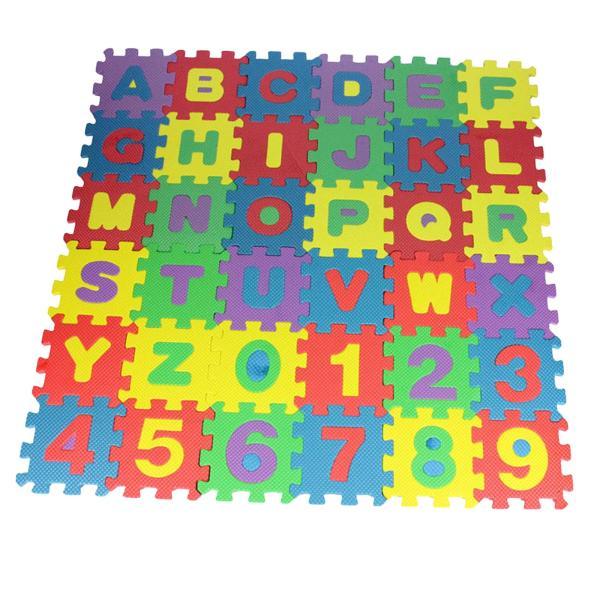 36ピース パズル プレイマット アルファベット 数字 EVA 学習用 遊び 9cmx9cm