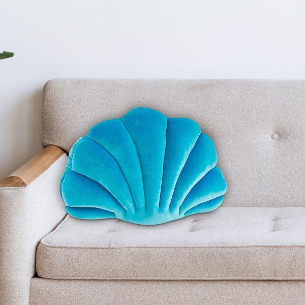 貝殻飾り枕 シェルピロー スローピロー 誕生日プレゼント 可愛い ブルー