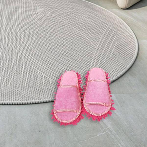 モップスリッパ レディース メンズ モップスリッパ 寝室 バスルーム床 研磨用 ピンク