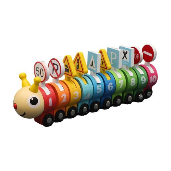 おもちゃの列車 木製列車セット 多目的ホイールデザイン おもちゃの形のおもちゃの組み立て列車 対象年...