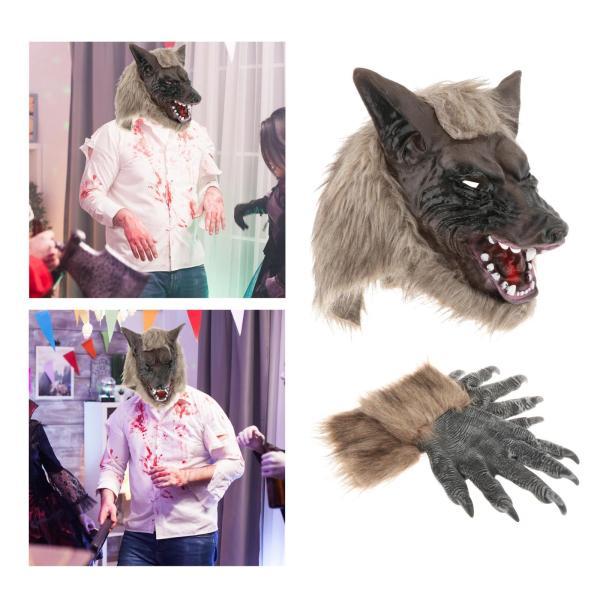 オオカミマスク小道具狼男マスクカーニバルナイトクラブ衣類アクセサリー大型マスク手袋