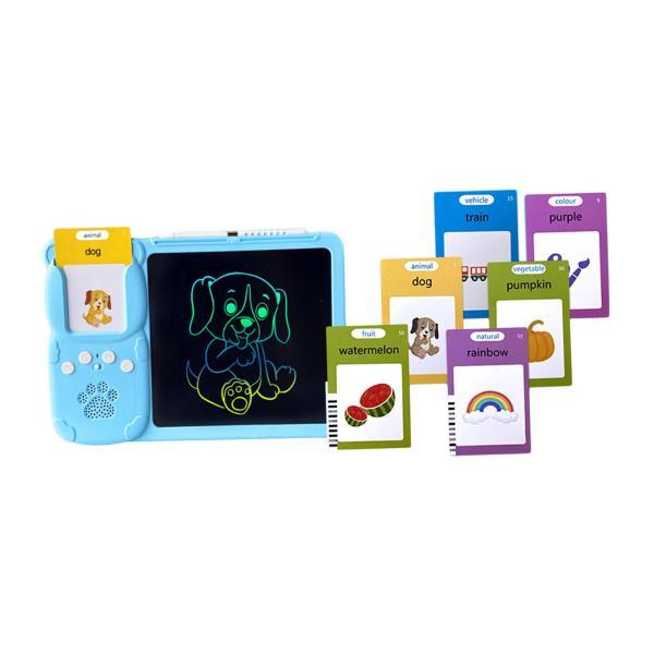 子供用ライティングタブレット、ポケットスピーチトーキングフラッシュカード教育玩具、描画パッド付き、子...