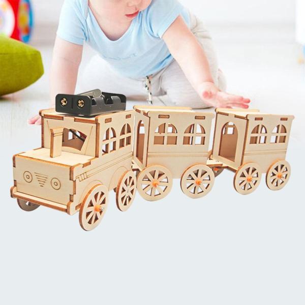 小型列車モデルキット木製パズル DIY 組み立て頭の体操教育科学実験構築キット子供大人のギフト