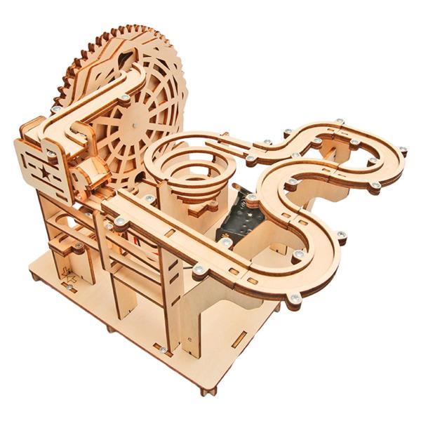 DIY マーブルラン 3D 木製パズル 木製クラフト DIY ジェットコースターパズル 部屋の装飾 ...