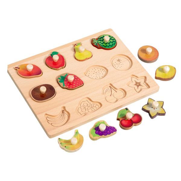 木製形状ペグパズルアクティビティ幼児赤ちゃん子供フルーツのための細かい運動能力