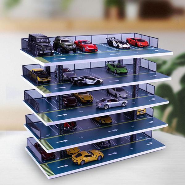 1/32 ジオラマ 駐車場 ディスプレイケース レイアウト モデルカー ガレージ ホームデコレーショ...