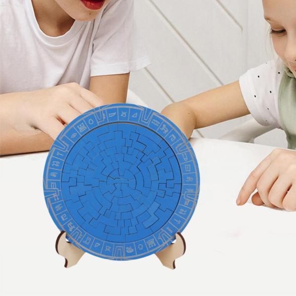 木製ジグソーパズル、挑戦的な木製パズル、楽しい丸い飾り、軽量、頭の体操、クリエイティブ、子供へのギフ...