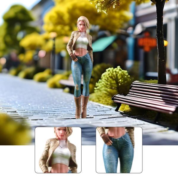 1/64スケール 女の子フィギュア 小さな人形モデル ポーズシーン 女の子フィギュア 映画小道具 手...
